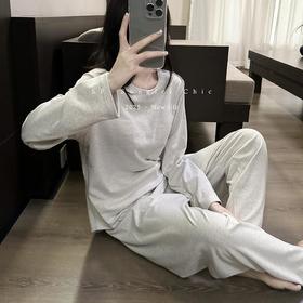 【幸福睡衣】带胸垫秋冬新款睡衣套装长袖宽松圆领套头显瘦家居服女家居服