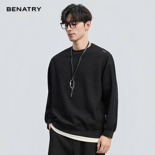 2025秋季新品肌理面料圆领卫衣ECF324004 商品图9