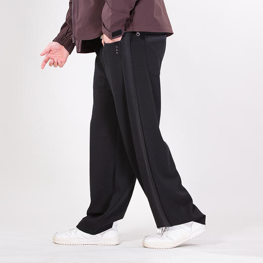 DRONKOO 2025 抽绳右袋金属扣两侧压边腰头两侧喷色中厚卫裤长裤 商品图2