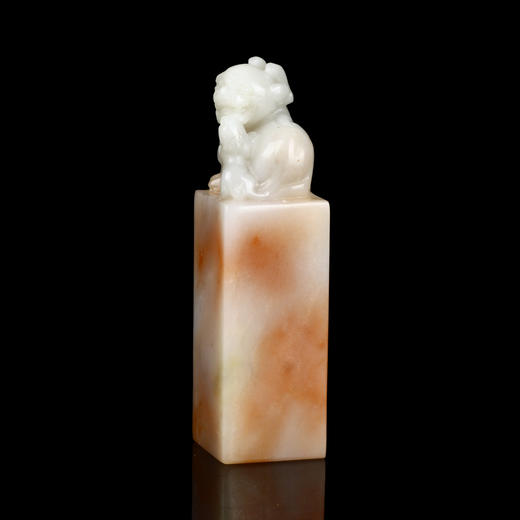 孤品017229老挝石桃花冻兽钮方章配高档锦盒-2.7*2.7*10.0cm 商品图1