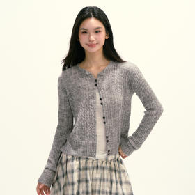 Ariseism 美式复古设计感3色松弛感薄款开衫女秋季新款修身上衣