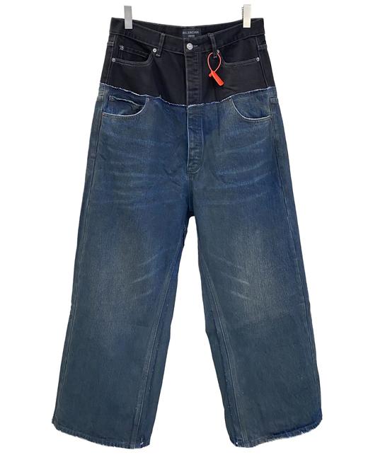 中性款假两件牛仔裤长裤B00 商品图0