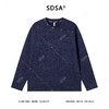 SDSA男士秋冬新款痞帅男装潮牌扎染鸡眼领口交叉长袖T恤时尚休闲 商品缩略图0