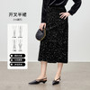 【内购】【珠绣成诗】优雅聚会华丽氛围感松紧腰侧开叉珠片丝绒小A半身裙-154QA3960 商品缩略图1