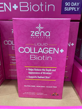 Zena液体胶原蛋白打折啦📣美国直邮特价350元🉐包税包邮到手了🔥🇺🇸Zena无糖液体胶原蛋白生物素900ML，混合莓子口味，一瓶约可以喝90次👍