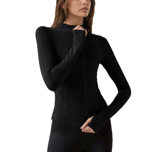 跃牌【安琪拉系列】2025新品瑜伽服拉链外套女修身立领收腰健身跑步运动瑜伽外套WT-5006 商品图4