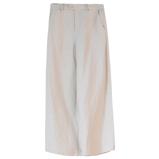 牧衣游原创 羊毛亚麻混纺裤子女秋季新款软糯百搭休闲裤宽松 秋晚 商品图4