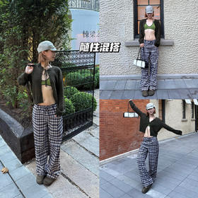 新品上身 |🍝宽松格纹裤与运动背心，随性自在，轻松驾驭日常穿搭。