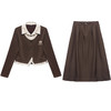 QYM 53B257-Y假两件上衣高腰半身裙两件套套装裙 商品缩略图4