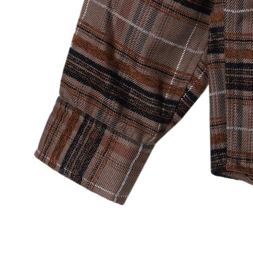 6503SDSA男士秋冬新款痞帅男装美式复古撞色格纹翻领长袖T恤时尚衬衣 商品图4