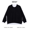 SDSA秋冬新款痞帅男装潮牌拼接撞色印花字母圆领假两件卫衣时尚 商品缩略图1