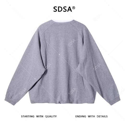 SDSA男士秋冬新款痞帅男装韩版简约撞色半拉链圆领假两件卫衣时尚 商品图5
