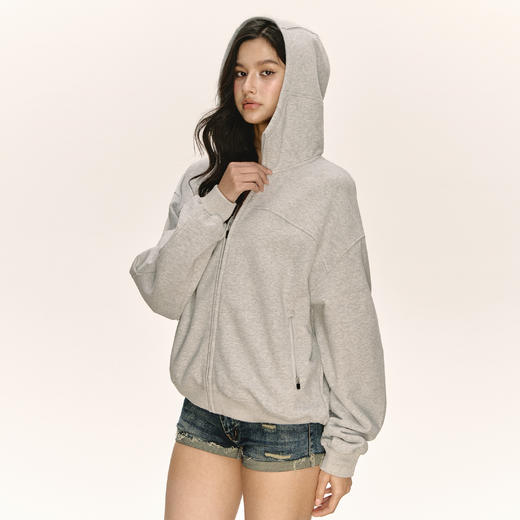 Ariseism 美式复古设计感加厚连帽开衫卫衣外套女秋季新款上衣 商品图2