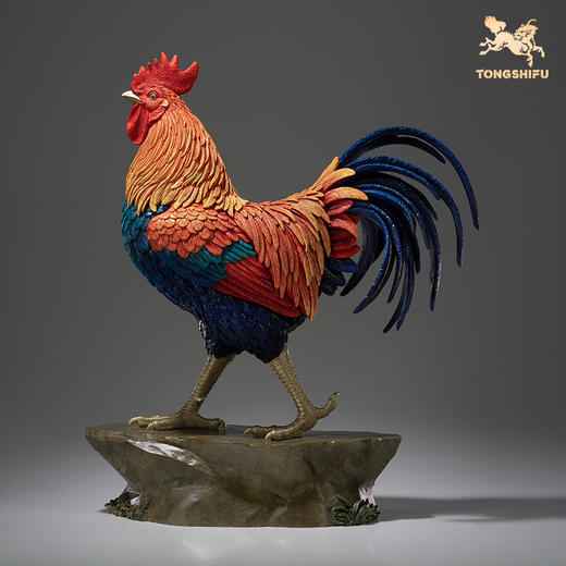 铜师傅《大吉大利》桌面客厅铜公鸡摆件 家居装饰工艺品 商品图5