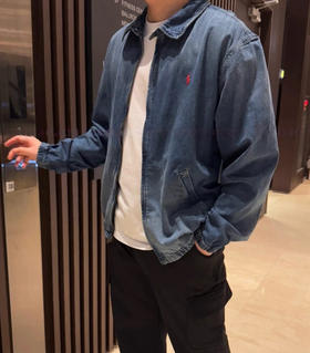 31-10 断码亏清 渠道圆正 polo红色小马刺绣 水洗蓝 男士软牛仔 夹克外套