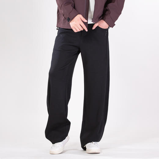 DRONKOO 2025 抽绳右袋金属扣两侧压边腰头两侧喷色中厚卫裤长裤 商品图1