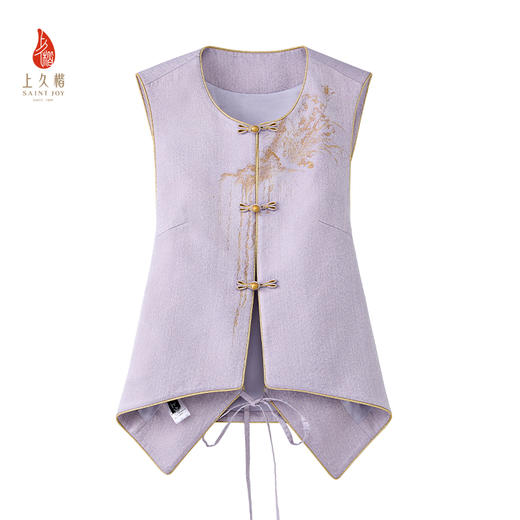 上久楷宋锦新中式轻奢女式马甲 椿萱图CY1045206017 商品图1