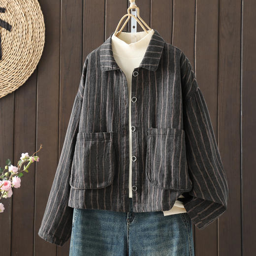 2025秋季新款时尚百搭外套女宽松休闲气质减龄夹克大口袋开衫上衣 商品图1