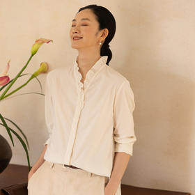 牧衣游原创 丝棉净色长袖衬衣~~南眧