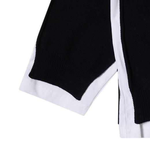 SDSA秋冬新款痞帅男装潮牌拼接撞色印花字母圆领假两件卫衣时尚 商品图4