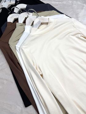 【女粉福利】韩版百搭蛋白精棉小立领超弹可外穿打底衫