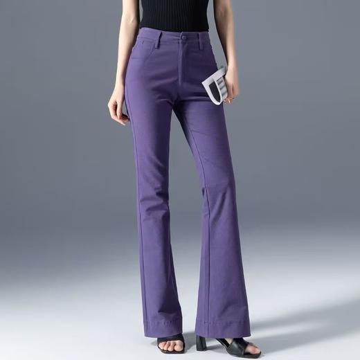 紫色牛仔裤女2025秋季新款裤子微喇裤高腰修身喇叭裤女裤爆款长裤 商品图2