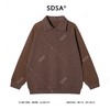 SDSA男士秋冬新款痞帅男装美式复古拼接按扣翻领卫衣时尚宽松上衣 商品缩略图0