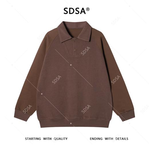 SDSA男士秋冬新款痞帅男装美式复古拼接按扣翻领卫衣时尚宽松上衣 商品图0