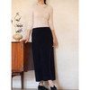 牧衣游原创 纯羊毛双面呢半身裙新款软糯舒适开叉百搭直筒裙 安河 商品缩略图3