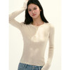 Ariseism 美式复古亨利领羊毛针织长袖打底衫女秋季新款修身上衣 商品缩略图1