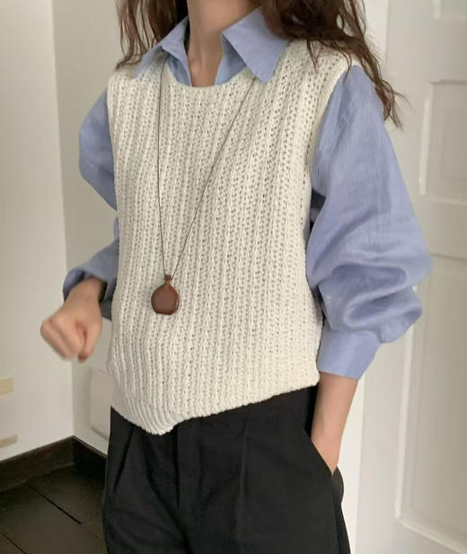 韩国h家新款口袋亚麻衬衣衬衫08271 商品图2