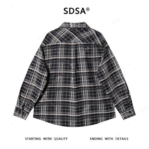 6503SDSA男士秋冬新款痞帅男装美式复古撞色格纹翻领长袖T恤时尚衬衣 商品图4