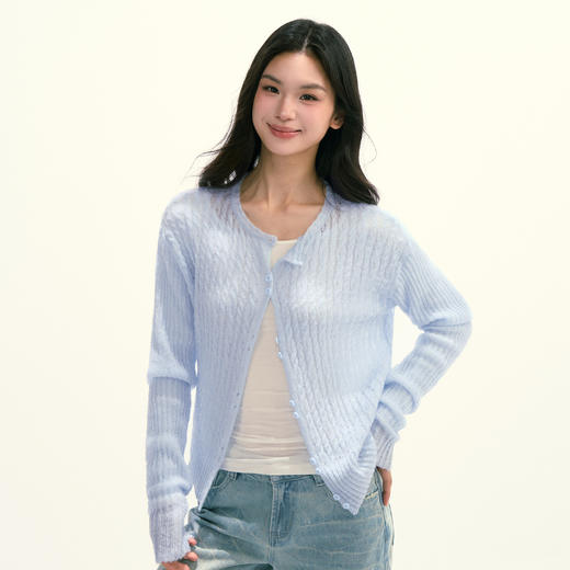 Ariseism 美式复古设计感3色松弛感薄款开衫女秋季新款修身上衣 商品图1