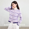 【内购】【含绵羊毛】通勤彩虹条纹珍珠沥色异形扣圆领长袖软糯开衫毛衣-W53EB3510 商品缩略图1