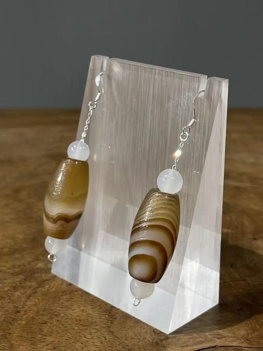 褐灰缠丝玛瑙橄榄珠首饰两件套，顺丰包邮 商品图9