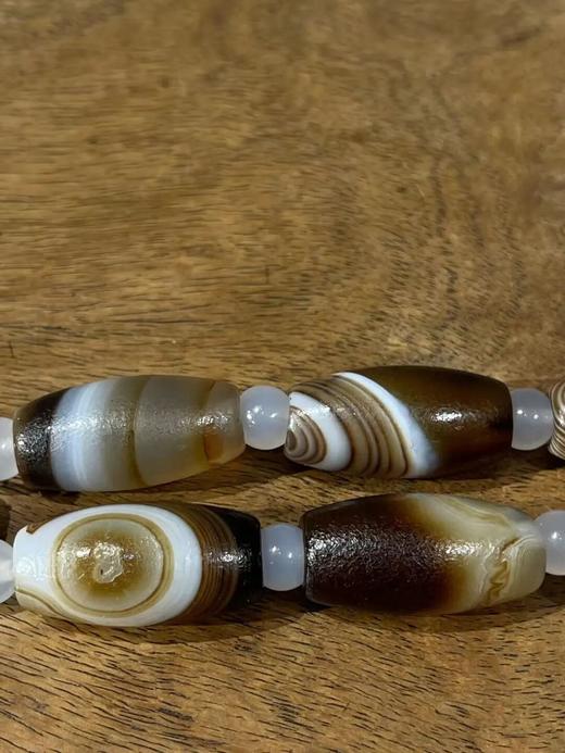 褐灰缠丝玛瑙橄榄珠首饰两件套，顺丰包邮 商品图5