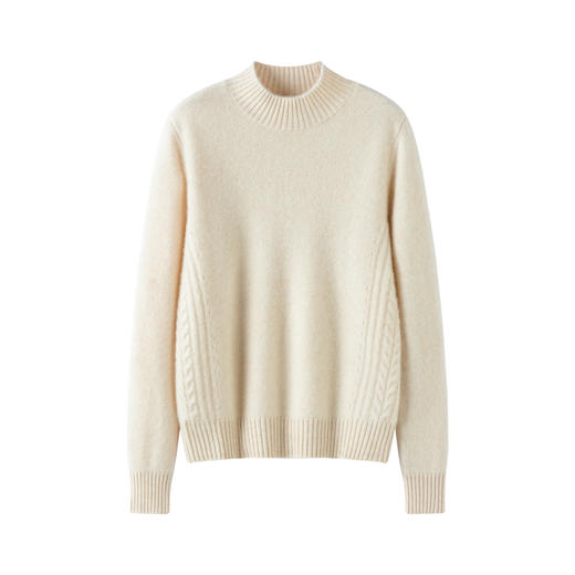 【独白】100小山羊绒半高圆领加厚针织衫毛衣女 商品图0