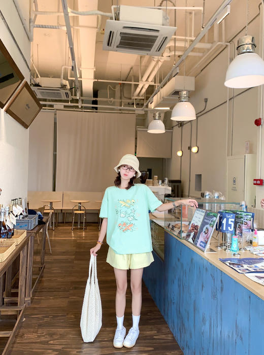 【110元任选2件】最后一波现货！海洋生物涂鸦印花T恤短袖or黄色短裤 商品图8