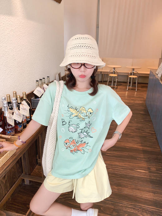 【110元任选2件】最后一波现货！海洋生物涂鸦印花T恤短袖or黄色短裤 商品图10