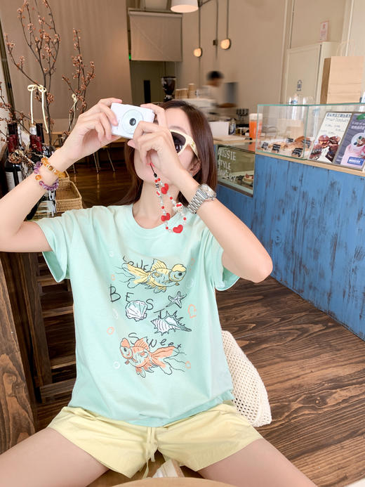 【110元任选2件】最后一波现货！海洋生物涂鸦印花T恤短袖or黄色短裤 商品图7