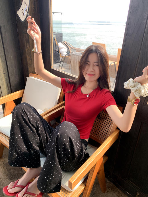 <曾小咸推荐>现货秒杀！微信超特价！设计感2色短款后背系带短袖T恤 日常89.99 立减50 秒杀39.99！ 商品图12