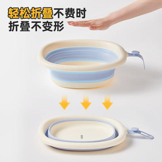 ecoco意可可 折鲁盆洗脸盆标准款三个装  蓝色+粉色+绿色 商品图4