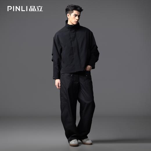 PINLI品立2025秋季新款复古廓型宽松夹克男潮牌工装休闲立领外套GD253104106 商品图1