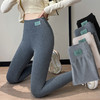 灰色打底裤女外穿春秋纯棉薄款高腰长裤新款紧身弹力大码九分棉裤 商品缩略图0