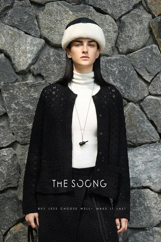 THESOONG/纯手工勾花早秋毛衣打底衫女外穿针织开衫长袖HWMY7656 商品图5