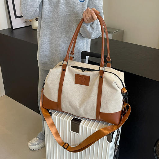 新款新品短途旅行包女轻便行李包出差大容量帆布手提包旅游健身托特包 商品图1