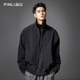 PINLI品立2025秋季新款翻领宽松工装夹克男潮牌百搭休闲廓形外套GD253104006