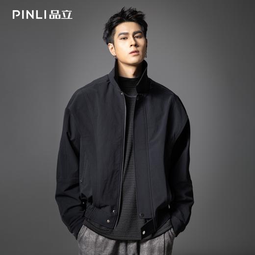 PINLI品立2025秋季新款翻领宽松工装夹克男潮牌百搭休闲廓形外套GD253104006 商品图0