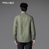 PINLI品立春季新款亚麻休闲长袖衬衫男潮牌立领百搭商务衬衣GD253113042 商品缩略图2