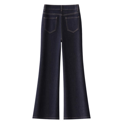 丁摩 丹宁色牛仔微喇裤女新款秋季高腰显瘦修身拖地喇叭长裤5ZF-97023 商品图1